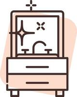 Cleaning toilet sink, icon, vector on white background.