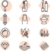 Conjunto de iconos cosméticos, icono, vector sobre fondo blanco.