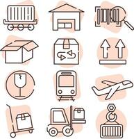 Delivery icon set, icon, vector on white background.