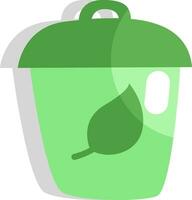 Ecology trash can, icon, vector on white background.