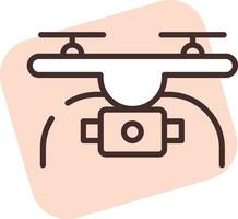 Electronics drone, icon, vector on white background.