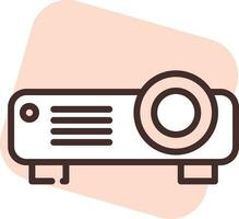 Electronics projector, icon, vector on white background.