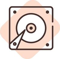 Electronics disc, icon, vector on white background.