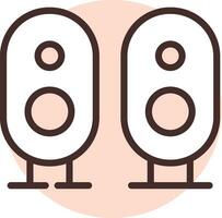 Electronics dynamic speakers, icon, vector on white background.