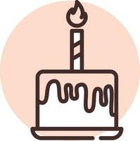 Event birthday cake, icon, vector on white background.