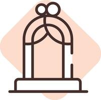 Event altar, icon, vector on white background.