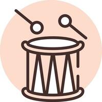 Event drum, icon, vector on white background.