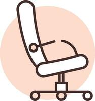 Furniture PC chair, icon, vector on white background.