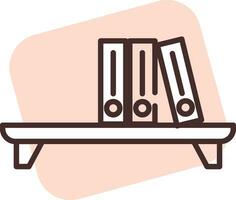 Furniture book shelf, icon, vector on white background.