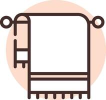 Home textile towel hanger, icon, vector on white background.