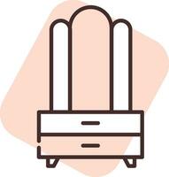 Furniture dresser, icon, vector on white background.