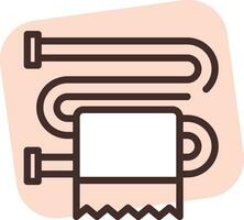 Home textile towel rack, icon, vector on white background.