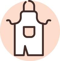 Home textile kitchen apron, icon, vector on white background.