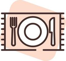Home textile table meal cloth, icon, vector on white background.