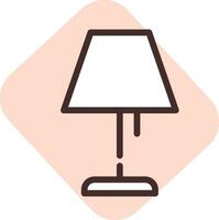 Light table lamp, icon, vector on white background.