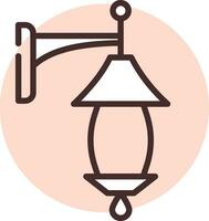 Light outdoor lamp, icon, vector on white background.