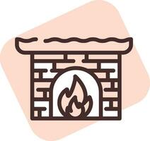 Light fireplace, icon, vector on white background.