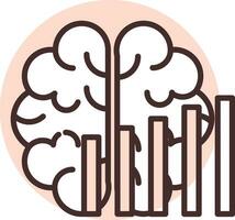 Mental brain health, icon, vector on white background.