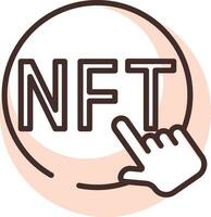 NFT Click, icon, vector on white background.