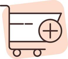 Online shippment cart, icon, vector on white background.