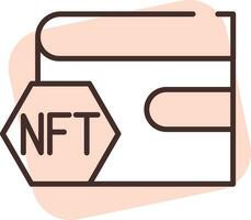 NFT Wallet, icon, vector on white background.