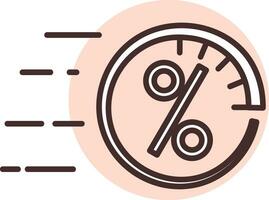 Percentage loan, icon, vector on white background.