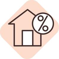 Percentage mortrage, icon, vector on white background.