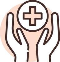 Aid care, icon, vector on white background.