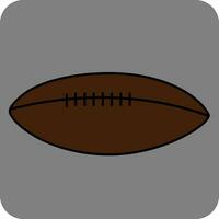 Rugby ball, icon, vector on white background.