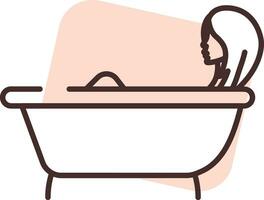 Body treatment bath, icon, vector on white background.