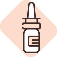 Spray nasal de salud, icono, vector sobre fondo blanco.