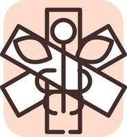 signo de hospital, icono, vector sobre fondo blanco.