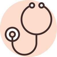 Hospital stethoscope, icon, vector on white background.