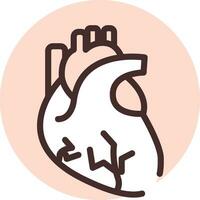 órgano humano corazón, icono, vector sobre fondo blanco.