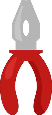 Instrument pliers, icon, vector on white background.