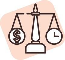 Investment scale, icon, vector on white background.