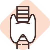 Prosthesis thyroid gland, icon, vector on white background.