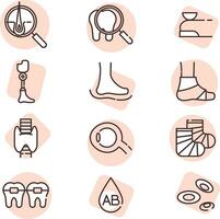 Prosthesis icon set, icon, vector on white background.