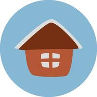 Rural life house, icon, vector on white background.