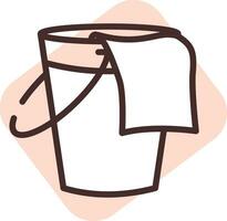 Purification bucket, icon, vector on white background.
