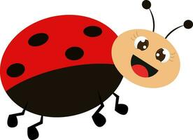 Smiling ladybug vector or color illustration