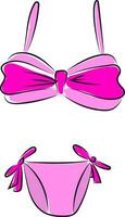 Pink swimsuit vector or color illustration