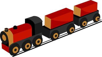 Toy train vector or color illustration