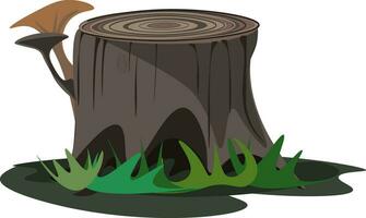 Tree stump vector or color illustration