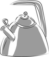 Silver teapot vector or color illustration