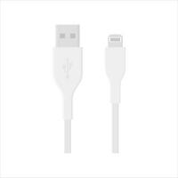 USB cable plano diseño vector ilustración aislado en blanco antecedentes. conectores y enchufes para ordenador personal y móvil dispositivos. computadora periféricos conector o teléfono inteligente recargar suministro