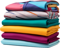 pila di colorato piegato camicie png con ai generato.