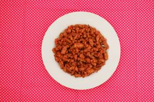 Orek tempe or Sauteed Tempeh is a typical Indonesian cuisine with herbs, garlic, onion, chilli and soy sauce. It tastes delicious photo
