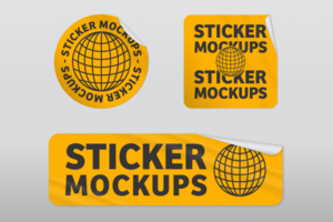 Stickers mockup pack psd