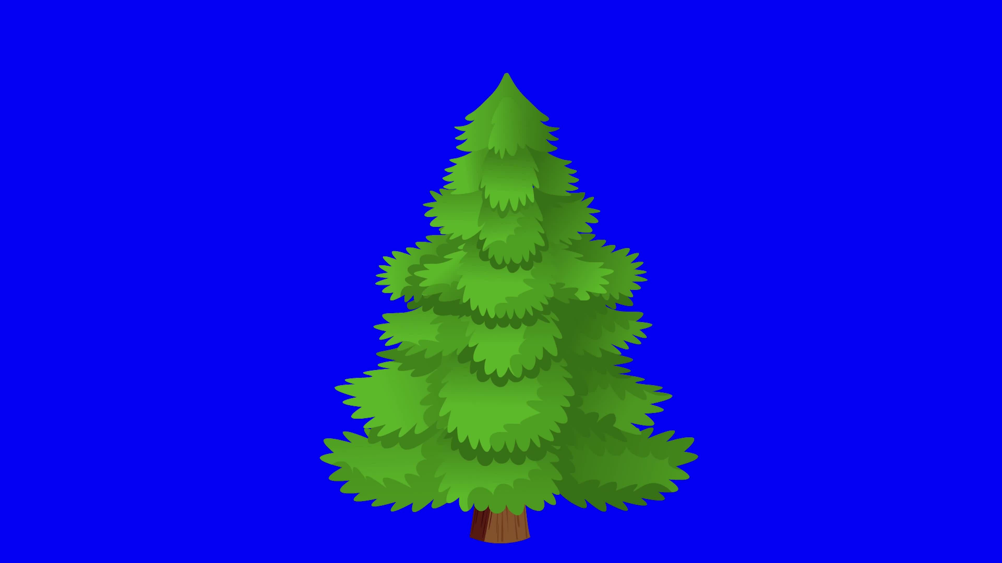 Cartoon Animation Christmas Tree Green Screen OA002 set 1 of 5